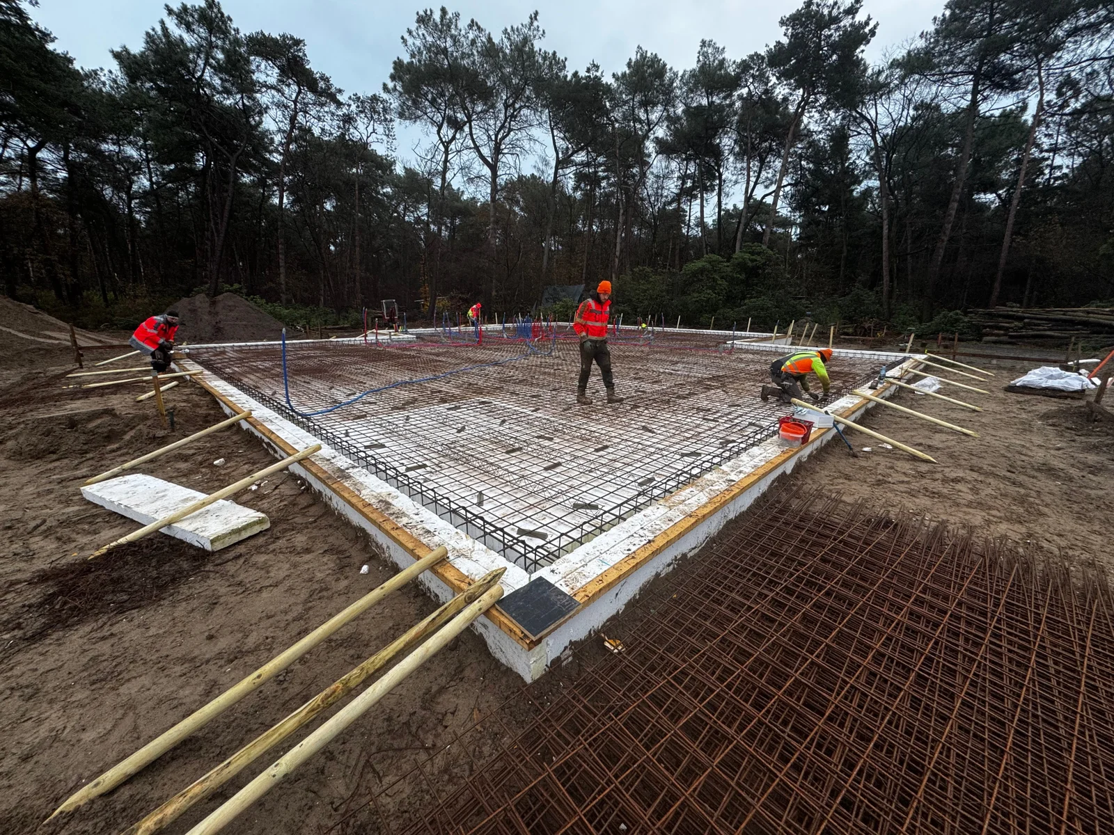 Betonfundering met wapening voor een woning, Fam. Haneveld